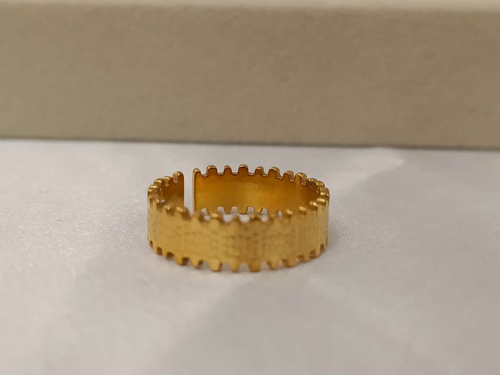 Adjustable heart rings stainless steel 18K gold plated