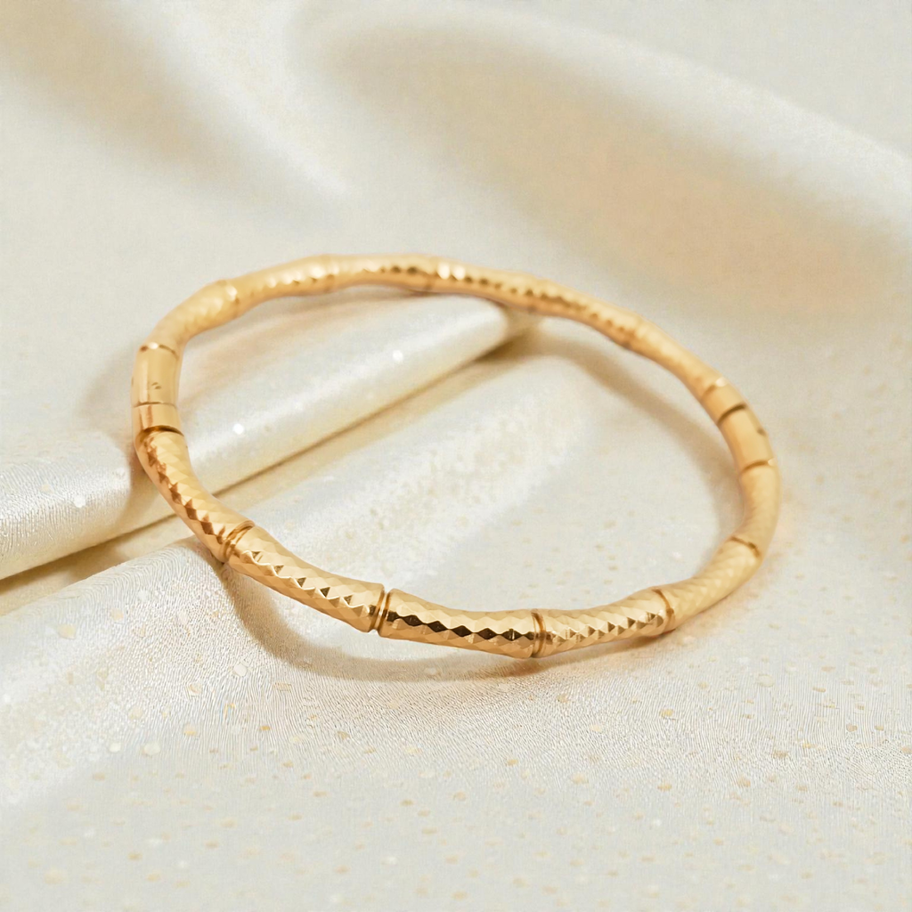 18K gold-plated stainless steel clasp bracelet
