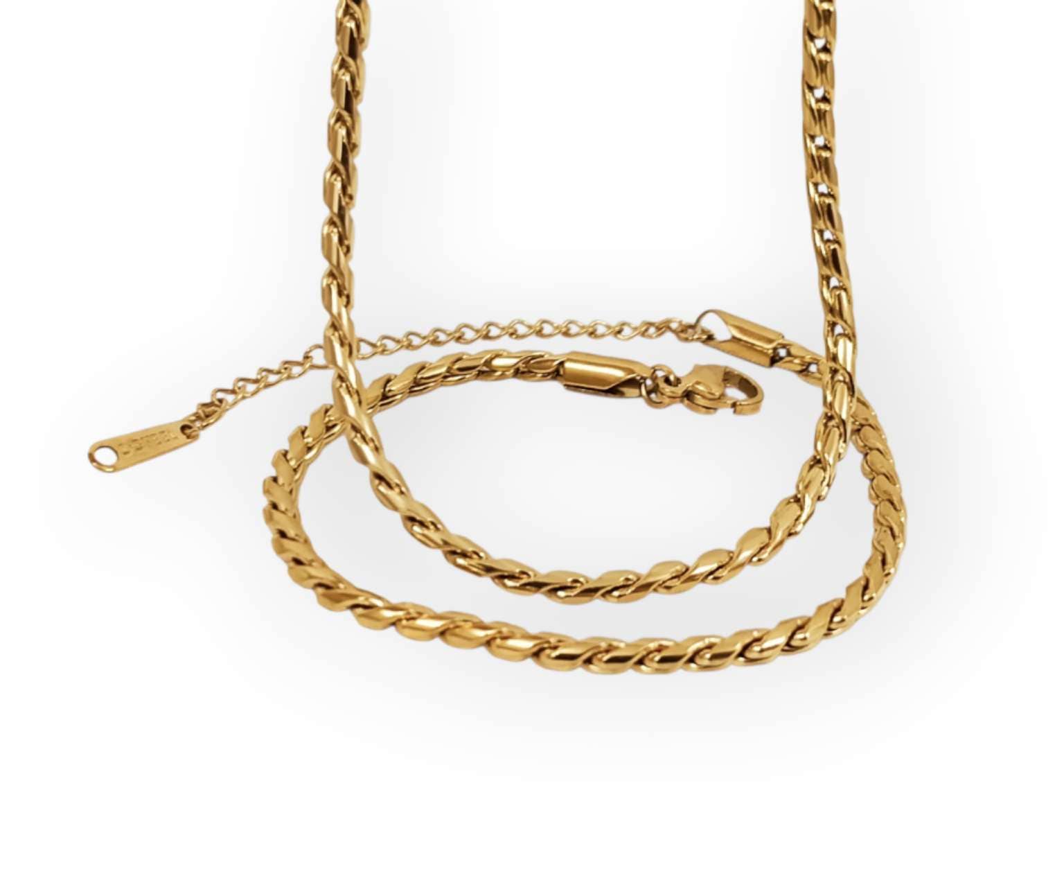 Jewelry set necklace and bracelet stainless steel 18K gold plated PVD