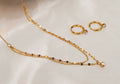 Jewelry set zirconia necklace stainless steel earrings
