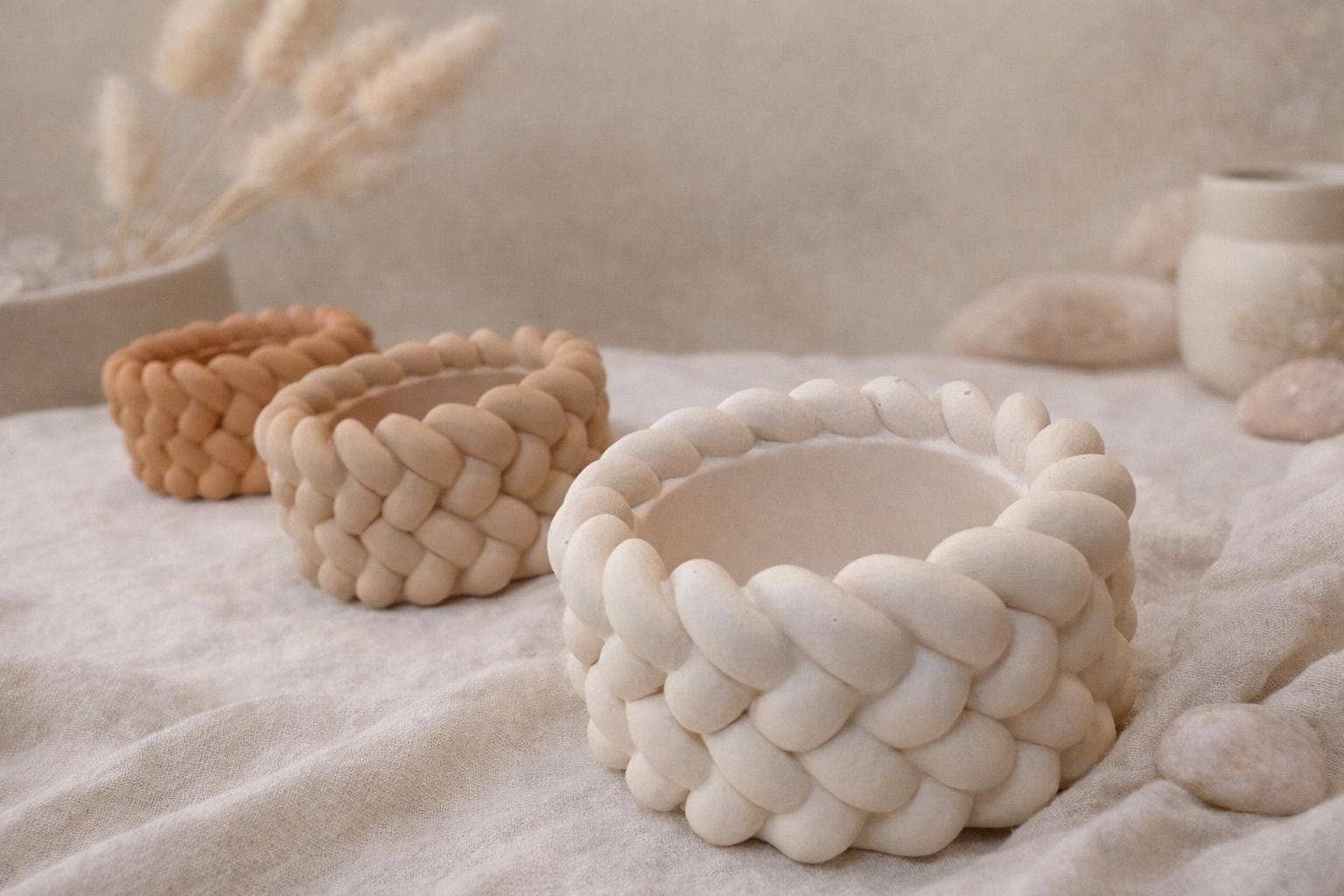 Handmade Braided Rope Tealight Holders Eco Nordic Decor