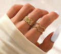 Set of 2 adjustable rings in 18K gold-plated stainless steel