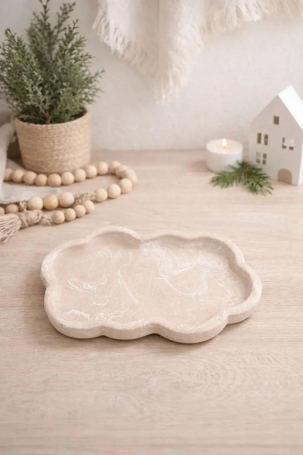 Cloud Tray - Jewellery Dish - Beige Minimalist Home Decor