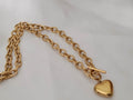 Thick heart necklace stainless steel 18K gold plated