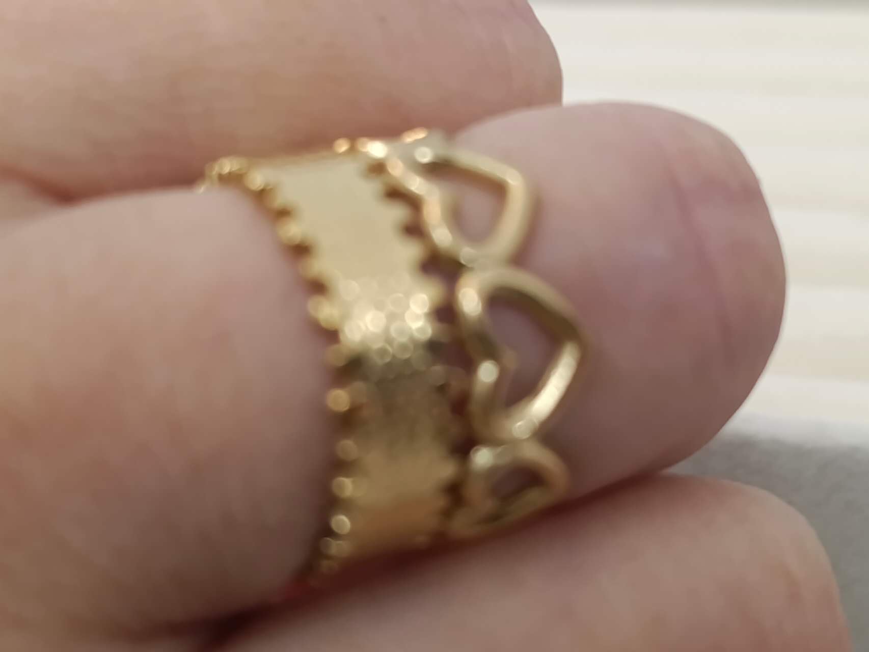 Adjustable heart rings stainless steel 18K gold plated