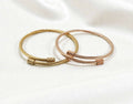 Adjustable open bracelet gold-plated stainless steel